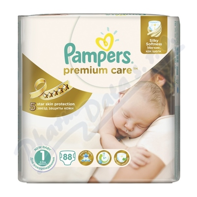 PAMPERS Premium Care 1 NEWBORN 88ks 2-5kg